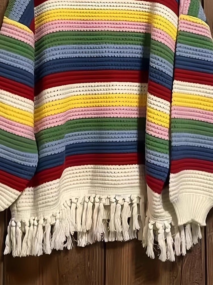 2024 Rainbow Stripe Long Sleeve Knitted Sweater