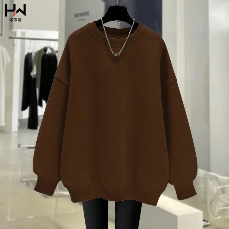 Ladies Round Neck Sweatshirt Women Autumn Long Sleeve Top